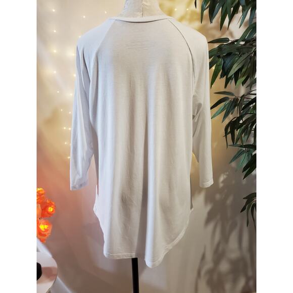 Torrid Social Distance Cactus Classic Fit 3/4 Sleeve White Top Womens Size L Tee - Picture 4 of 10